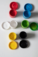 set of watercolor paints for painting.