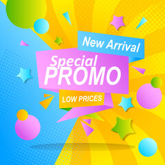 summer sale poster promotion with abstract design and gradient color