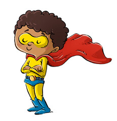 African American superhero boy © cirodelia