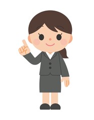 指差し スーツ 女性
