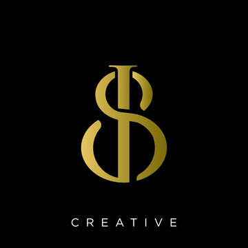 js initials logo design vector icon symbol luxury