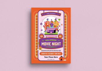 Halloween Movie Night Flyer Layout