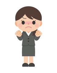 怒り スーツ 女性