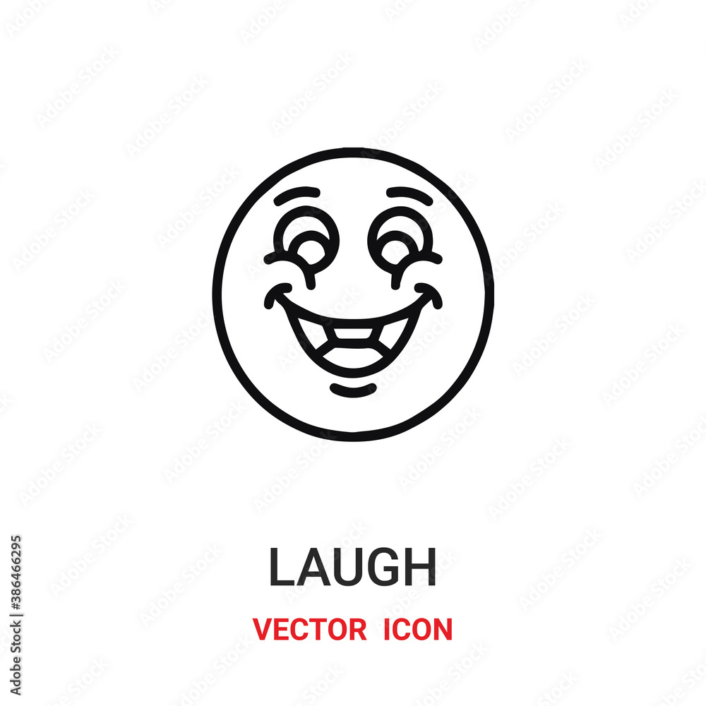 Poster laughing icon vector symbol. laugh symbol icon vector for your design. modern outline icon for your 