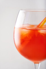 Alcohol Aperol drink with grapefruit in glass