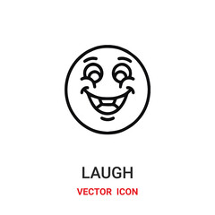 laughing icon vector symbol. laugh symbol icon vector for your design. Modern outline icon for your website and mobile app design.