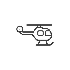 Helicopter line icon. linear style sign for mobile concept and web design. Helicopter outline vector icon. Symbol, logo illustration. Vector graphics