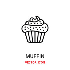 Muffin vector icon . Modern, simple flat vector illustration for website or mobile app.Cup cake symbol, logo illustration. Pixel perfect vector graphics	