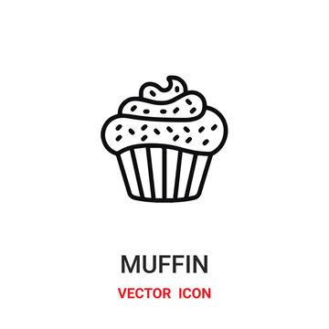 Muffin vector icon . Modern, simple flat vector illustration for website or mobile app.Cup cake symbol, logo illustration. Pixel perfect vector graphics	