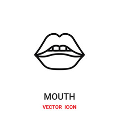 mouth icon vector symbol. mouth symbol icon vector for your design. Modern outline icon for your website and mobile app design.