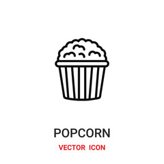 Popcorn vector icon. Modern, simple flat vector illustration for website or mobile app.Popcorn symbol, logo illustration. Pixel perfect vector graphics	