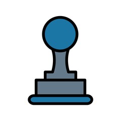 Rubber Stamp Flat Icon Color Design Vector Template Illustration