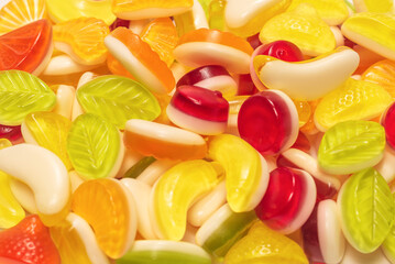 Assorted tasty gummy candies.