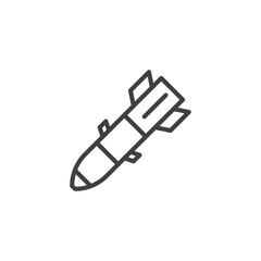 Aviation bomb line icon. linear style sign for mobile concept and web design. Nuclear air bomb outline vector icon. Symbol, logo illustration. Vector graphics