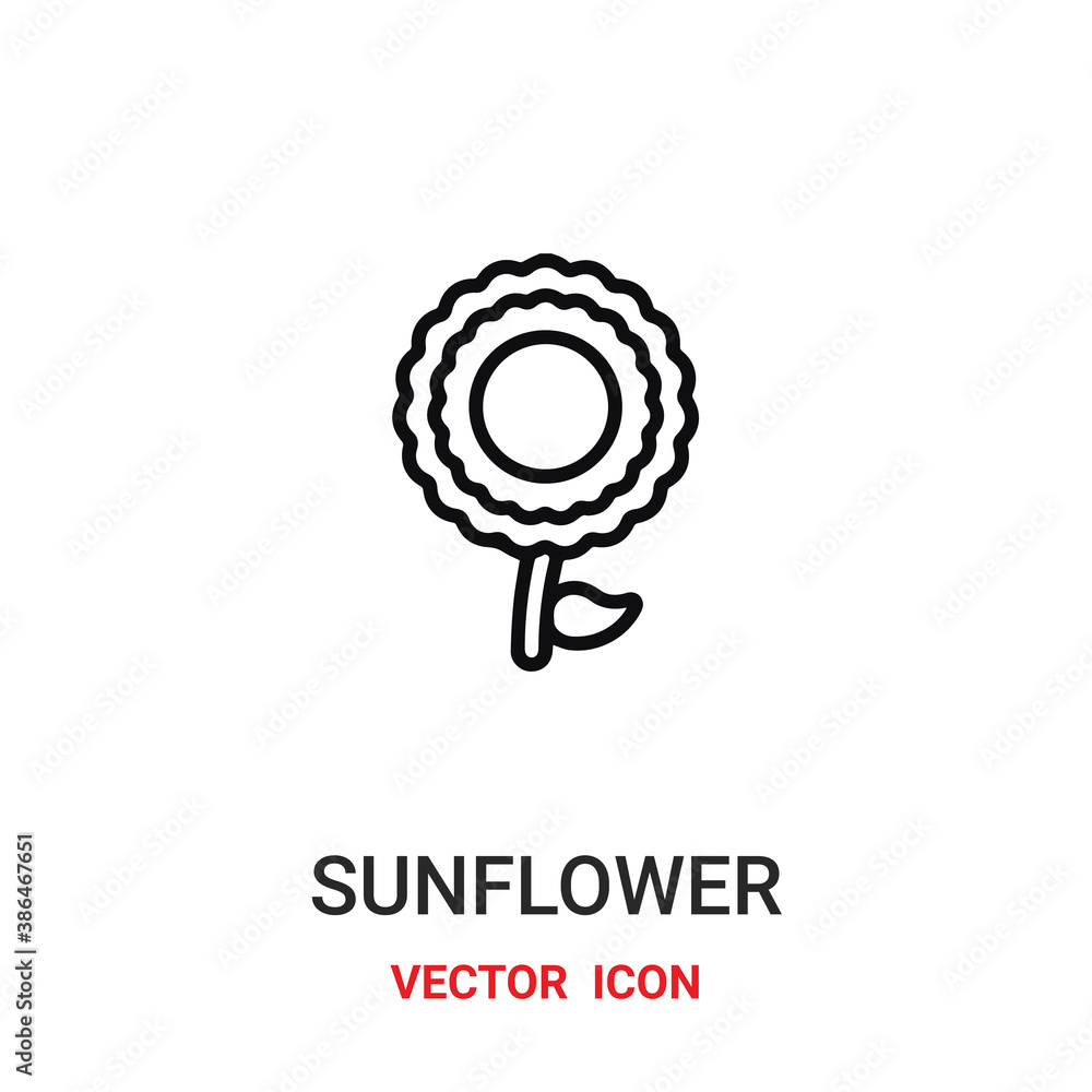 Poster sunflower icon vector symbol. sunflower symbol icon vector for your design. modern outline icon for 
