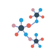 Molecule Flat Icon Color Style Design Vector Template Illustration