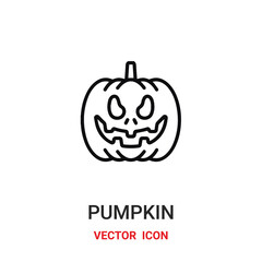 Halloween pumpkin vector icon. Modern, simple flat vector illustration for website or mobile app.Pumpkin symbol, logo illustration. Pixel perfect vector graphics