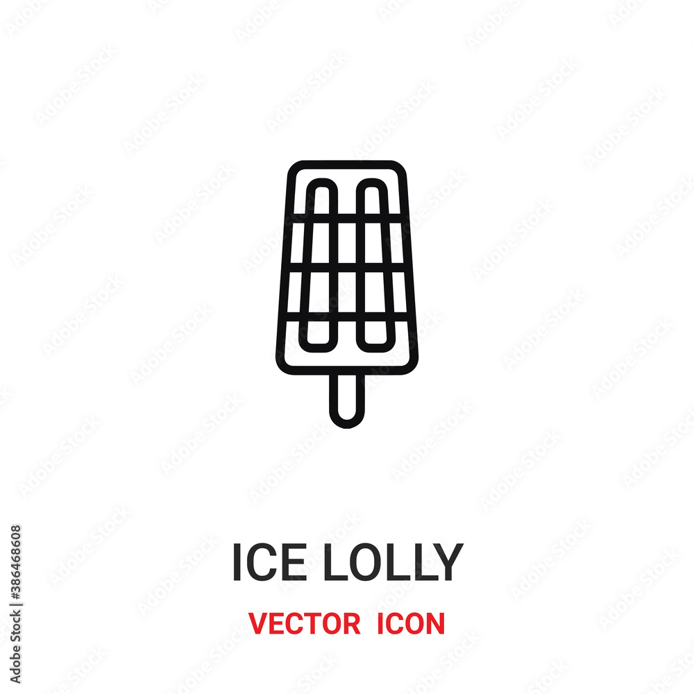 Poster ice lolly icon vector symbol. ice lolly symbol icon vector for your design. modern outline icon for 