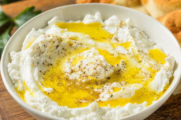 Homemade Yogurt Labneh Cheese Dip