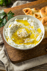 Homemade Yogurt Labneh Cheese Dip