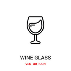 wine glass icon vector symbol. wine glass symbol icon vector for your design. Modern outline icon for your website and mobile app design.