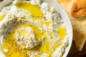 Homemade Yogurt Labneh Cheese Dip
