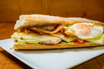 sandwich with ham and cheese