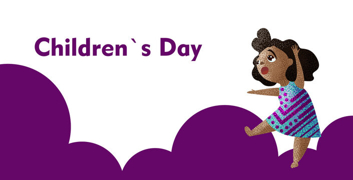 world children's day poster design. Image of a cute lively bright child. Perfect for banners and flyers. EPS10.