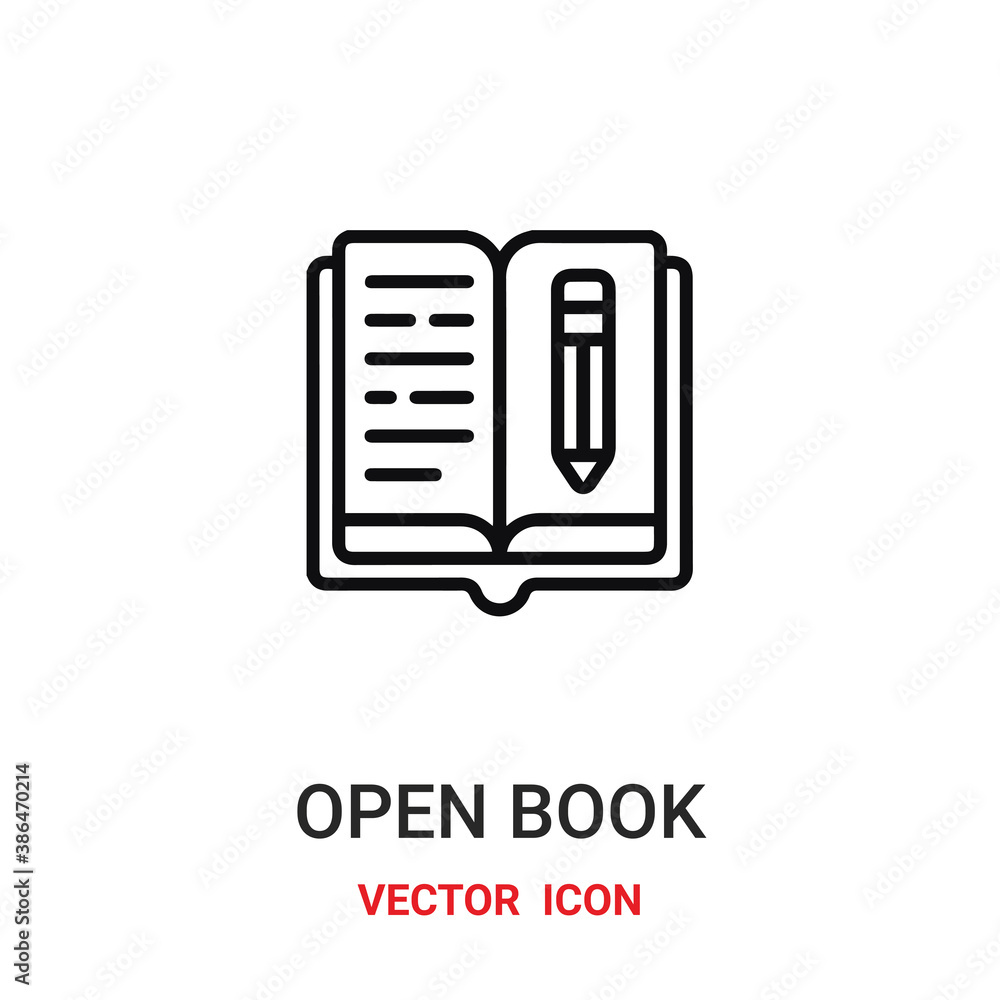 Poster open book icon vector symbol. open book symbol icon vector for your design. modern outline icon for 