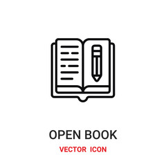 open book icon vector symbol. open book symbol icon vector for your design. Modern outline icon for your website and mobile app design.