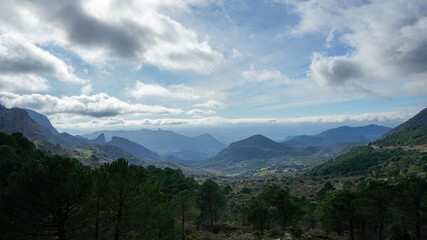 mountains and clouds