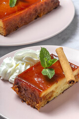 Homemade Pudding of fresh and healthy apples