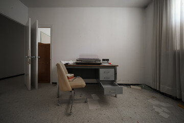 abandoned office interior