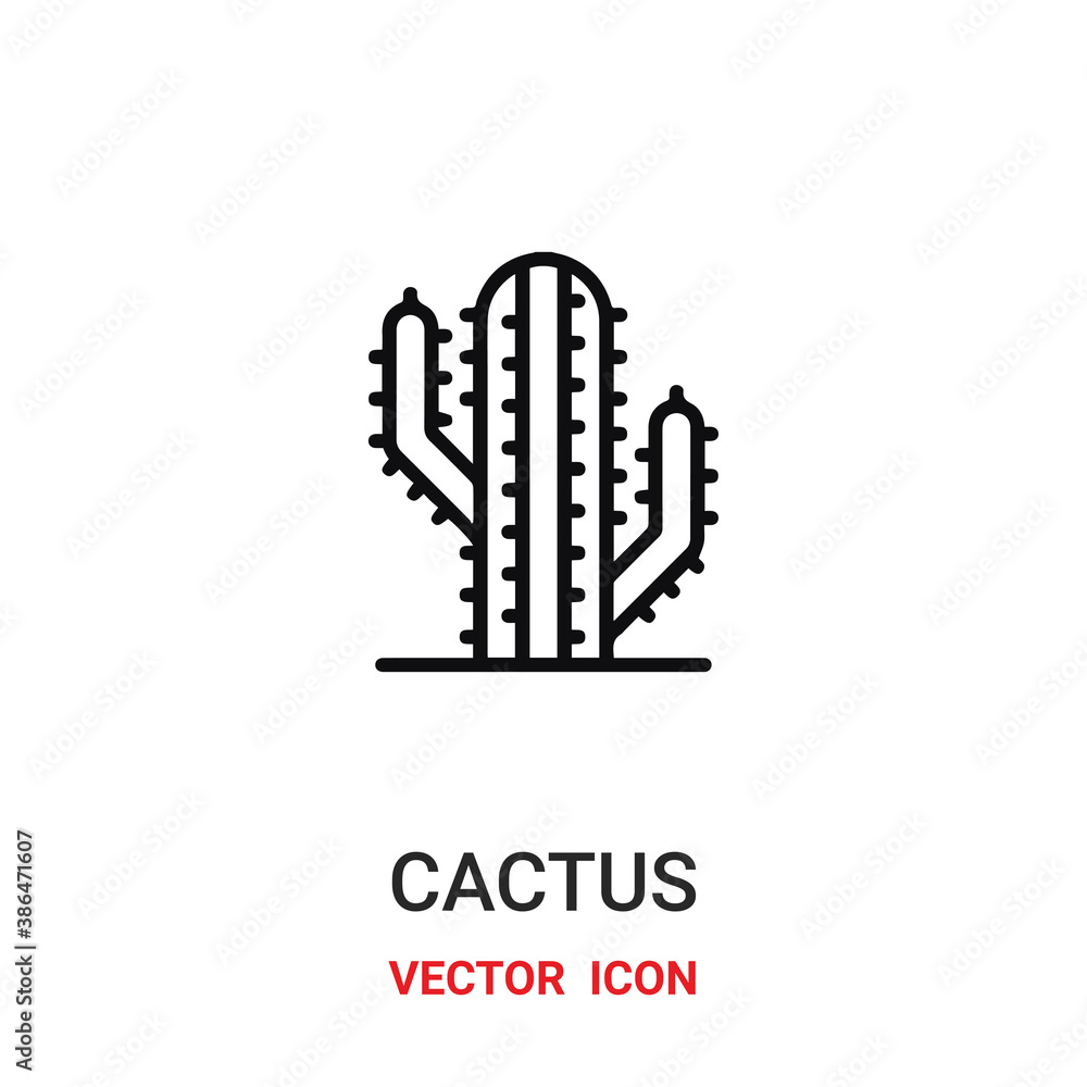 Poster cactus icon vector symbol. cactus symbol icon vector for your design. modern outline icon for your w