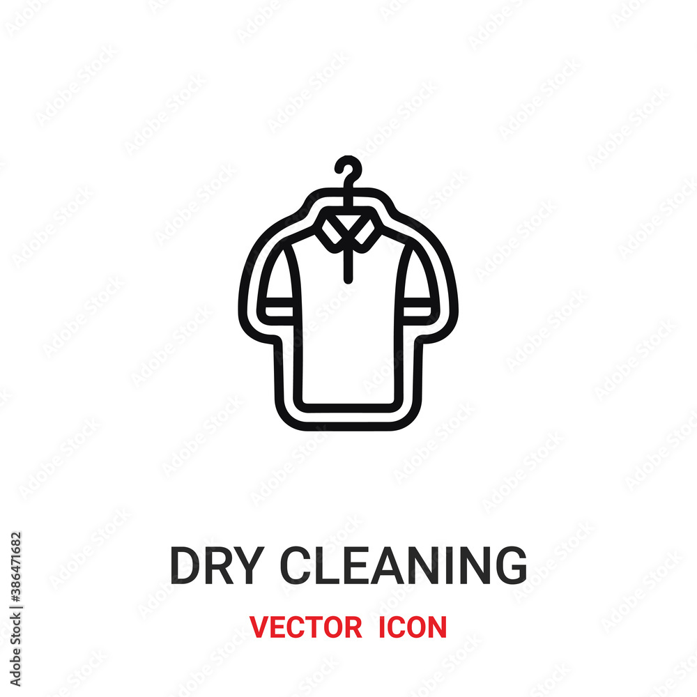 Poster dry cleaning icon vector symbol. dry cleaning symbol icon vector for your design. modern outline ico