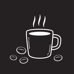 Coffee cup cartoon vector. Coffee logo design.