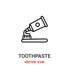 toothpaste icon vector symbol. toothpaste symbol icon vector for your design. Modern outline icon for your website and mobile app design.