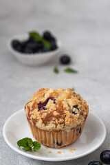 Blueberry muffins with fresh berries