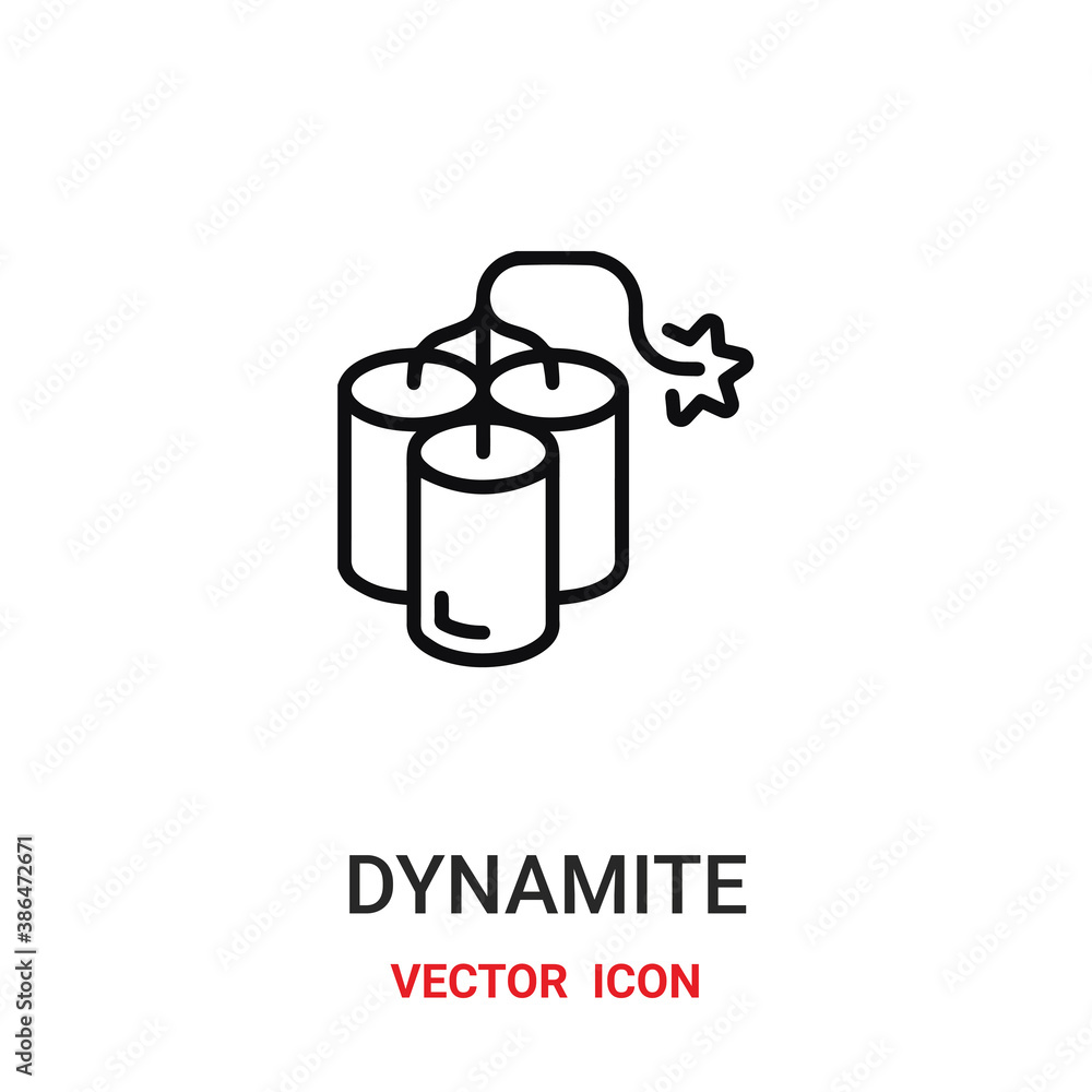 Poster dynamite icon vector symbol. dynamite symbol icon vector for your design. modern outline icon for yo