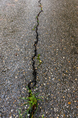 Riss in der Fahrbahn