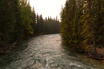 Fototapeta premium Maligne River near the Fifth Bridge