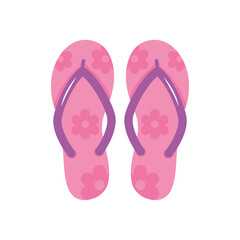 flip flops with flowers design, line style