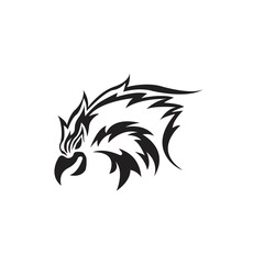Eagle had tribal tattoo, logo vector design