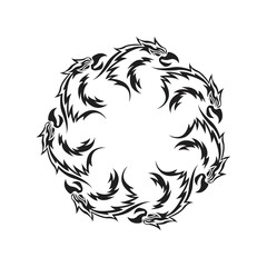 Eagle round tribal tattoo, Background design vector