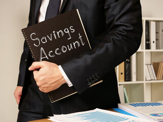 Savings Account is shown on the conceptual business photo