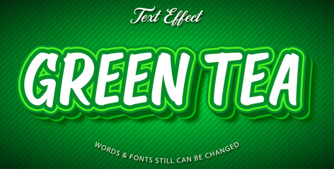 Editable text effect green tea