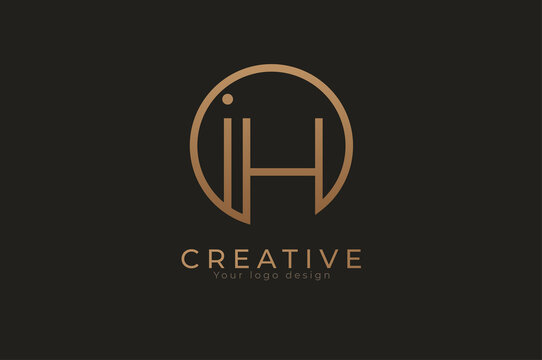 Abstract initial letter I and H logo, usable for branding and business logos, Flat Logo Design Template, vector illustration