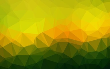 Dark Green, Yellow vector abstract mosaic backdrop.