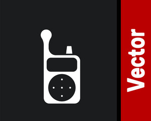 White Baby Monitor Walkie Talkie icon isolated on black background. Vector.