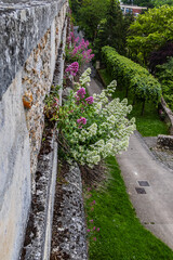 Terrace of the old castle of Meudon on the edge of the slope. Municipality of Meudon (in the southwestern suburbs of Paris), Hauts-de-Seine, Ile-de-France, France.